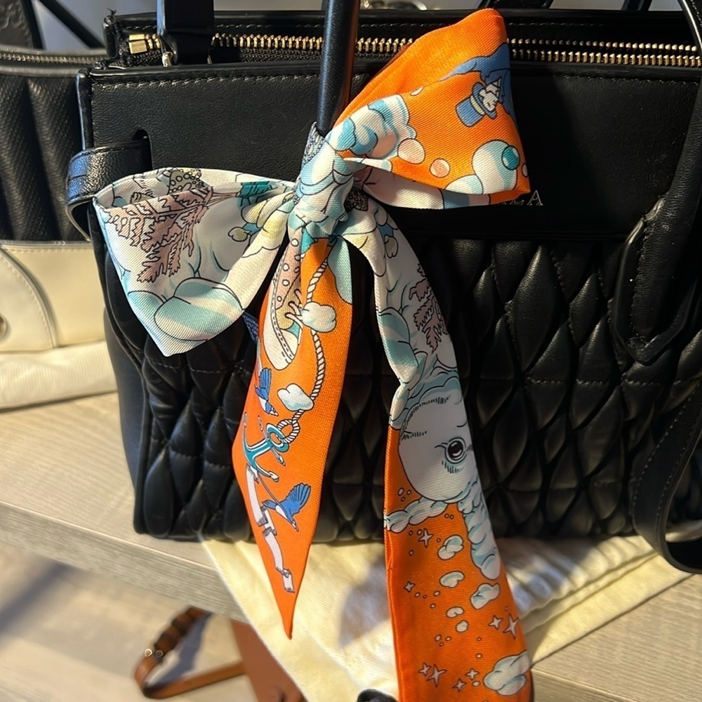 Versatile sea 🌊 adventure Horse Women's Twill Ribbon Scarf Travel Bag twillie